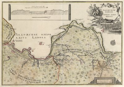 ラドガ運河の地図（1741-42） 作： Johann Elias Grimmel